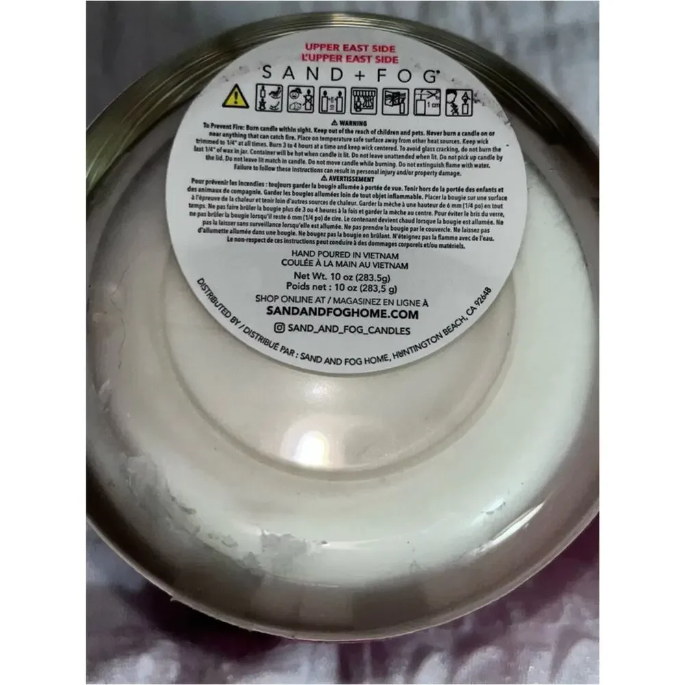 NEW! Sand + Fog Upper East Side Wooden Lid Scented Luxury Candle 10oz - Picture 6 of 6